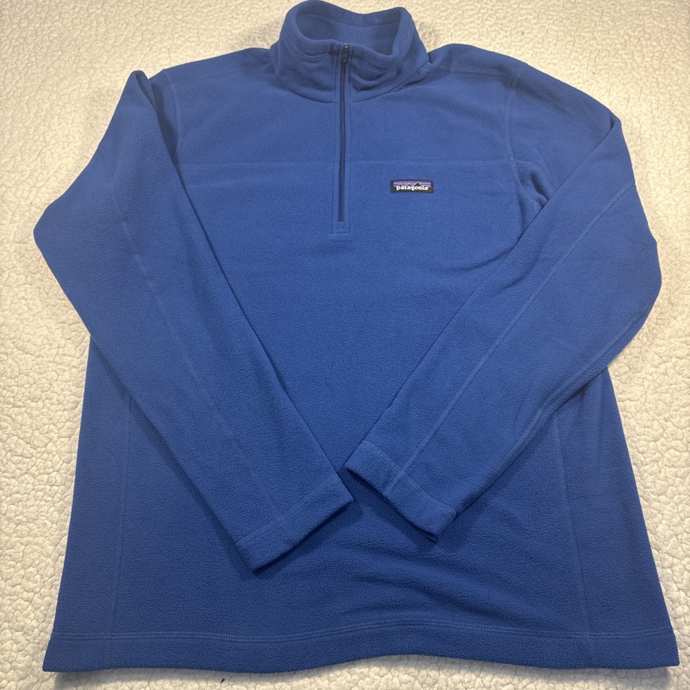 Patagonia Mens Micro D Quarter Zip Fleece Pullover Blue medium 26176 Regular Fit